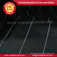 upmarket black polyester fabric with reflective thread